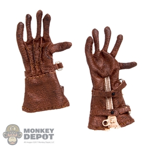 Monkey Depot - Gloves: King's Toys Brown Leatherlike Gloves